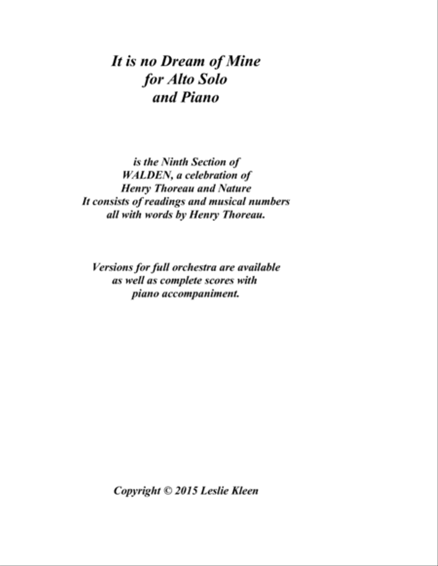 It is no Dream of Mine for Alto solo and Piano Alto Voice scores gallery preview page 2