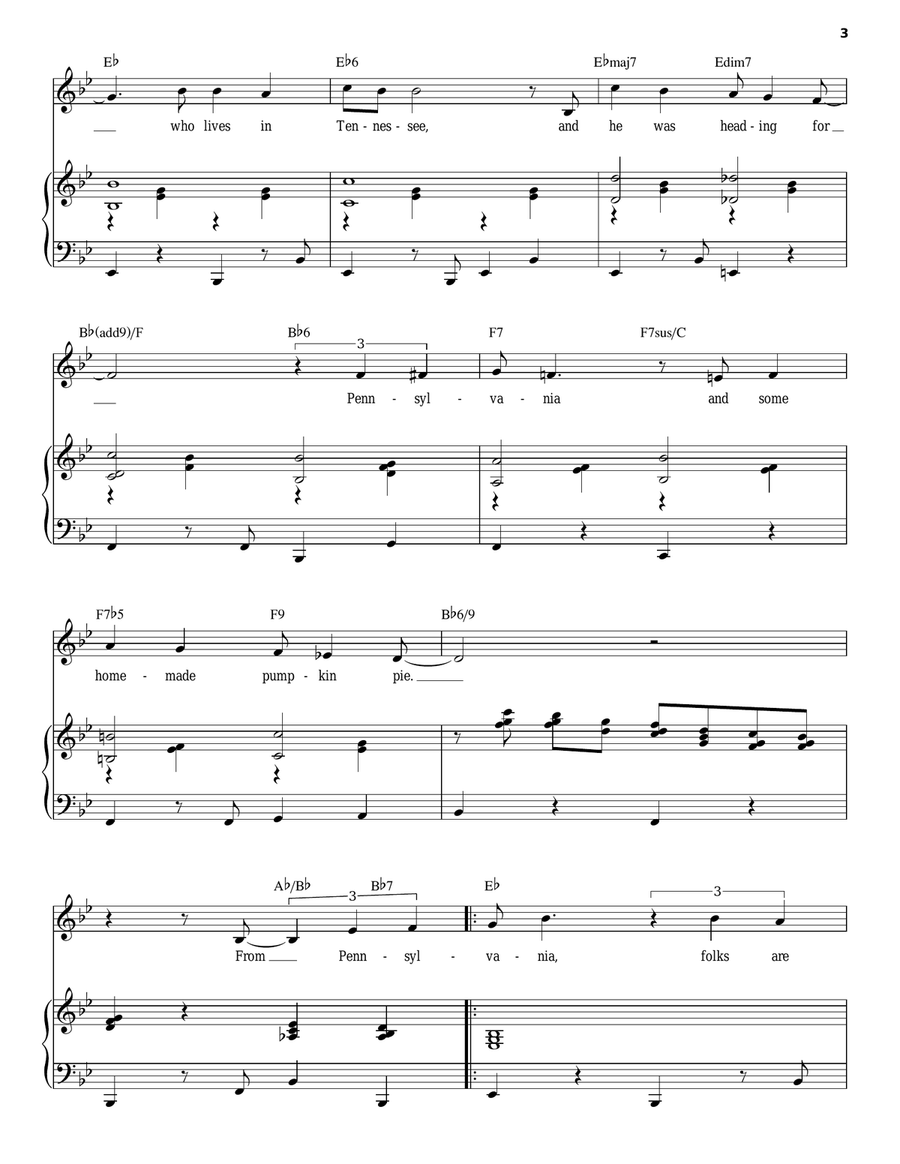 (There's No Place Like) Home For The Holidays Piano, Vocal scores gallery preview page 3