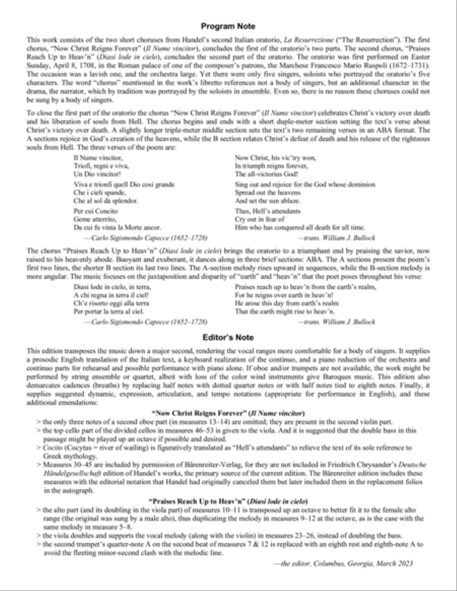 The Resurrection: Two Handel Choruses 4-Part scores gallery preview page 2