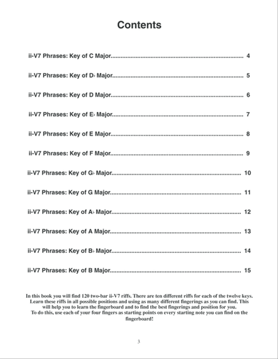 120 2-bar ii-V Riffs for Bass