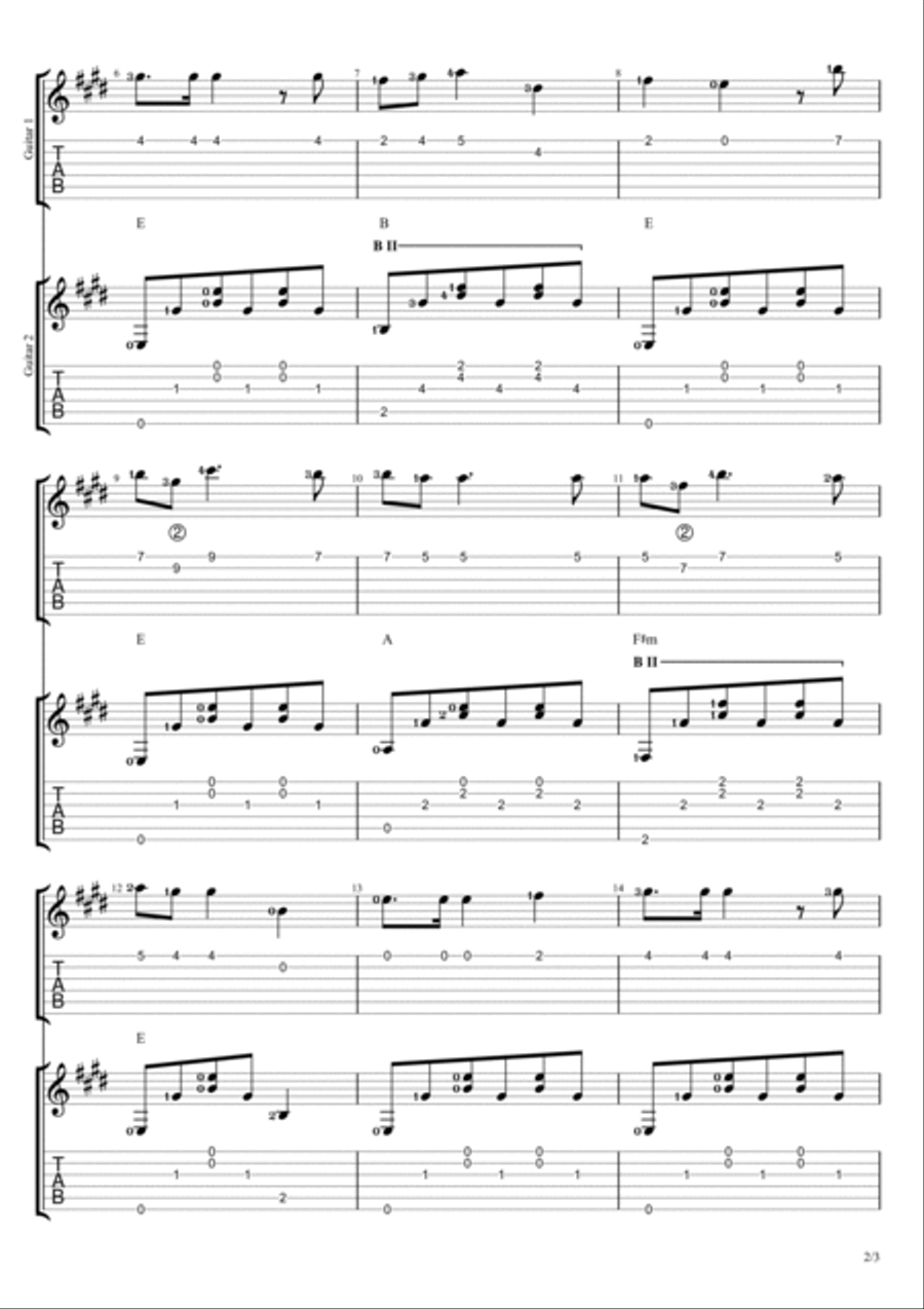 O Christmas Tree O Christmas Tree Guitar Tablature scores gallery preview page 2