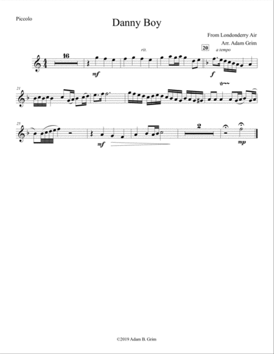 Danny Boy Marching Band scores gallery preview page 5