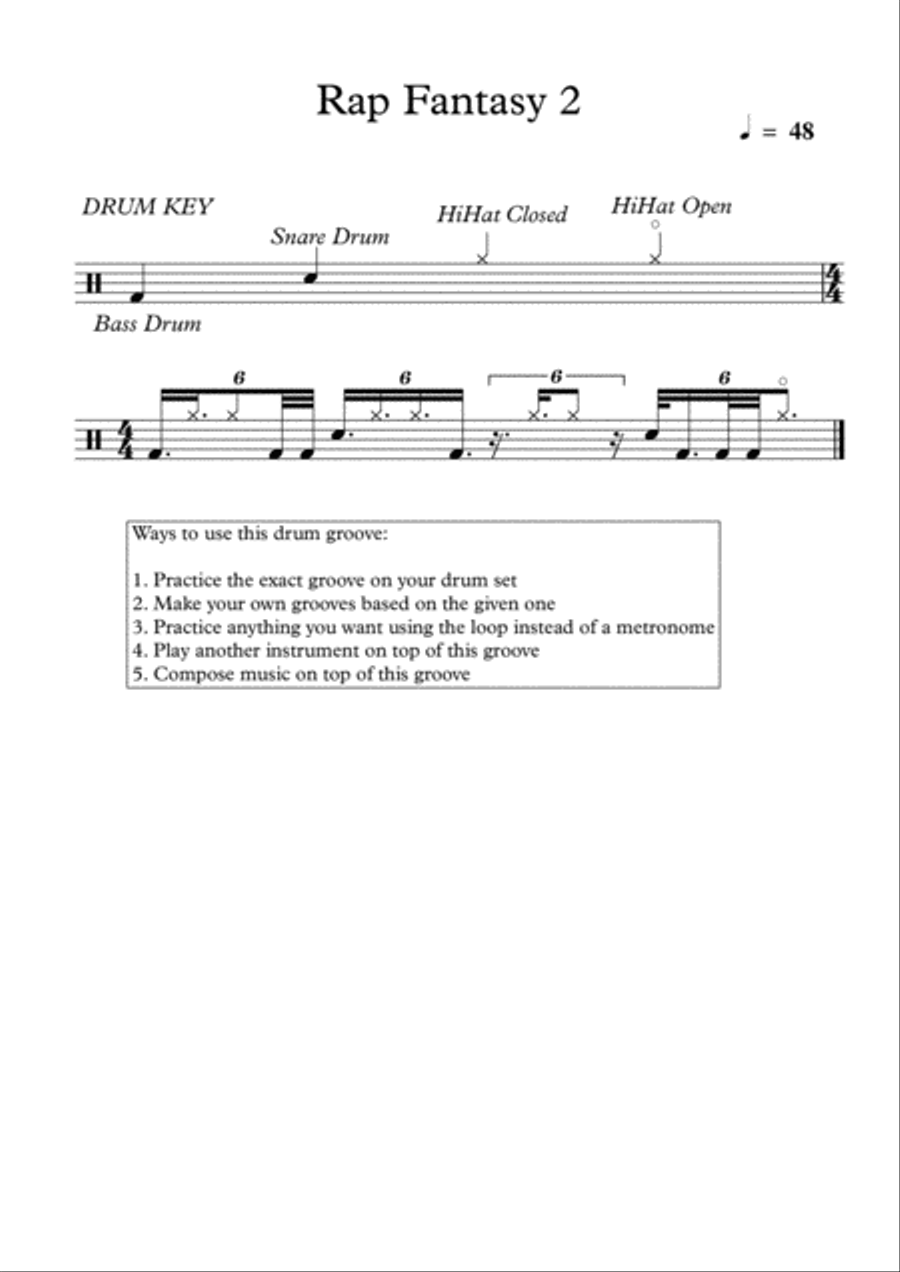 Rap Fantasy 2 Rap Fantasy 2 Drum Set scores gallery preview page 1