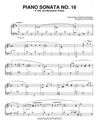 Book cover for Piano Sonata In C Major, K.545, 2nd Movement