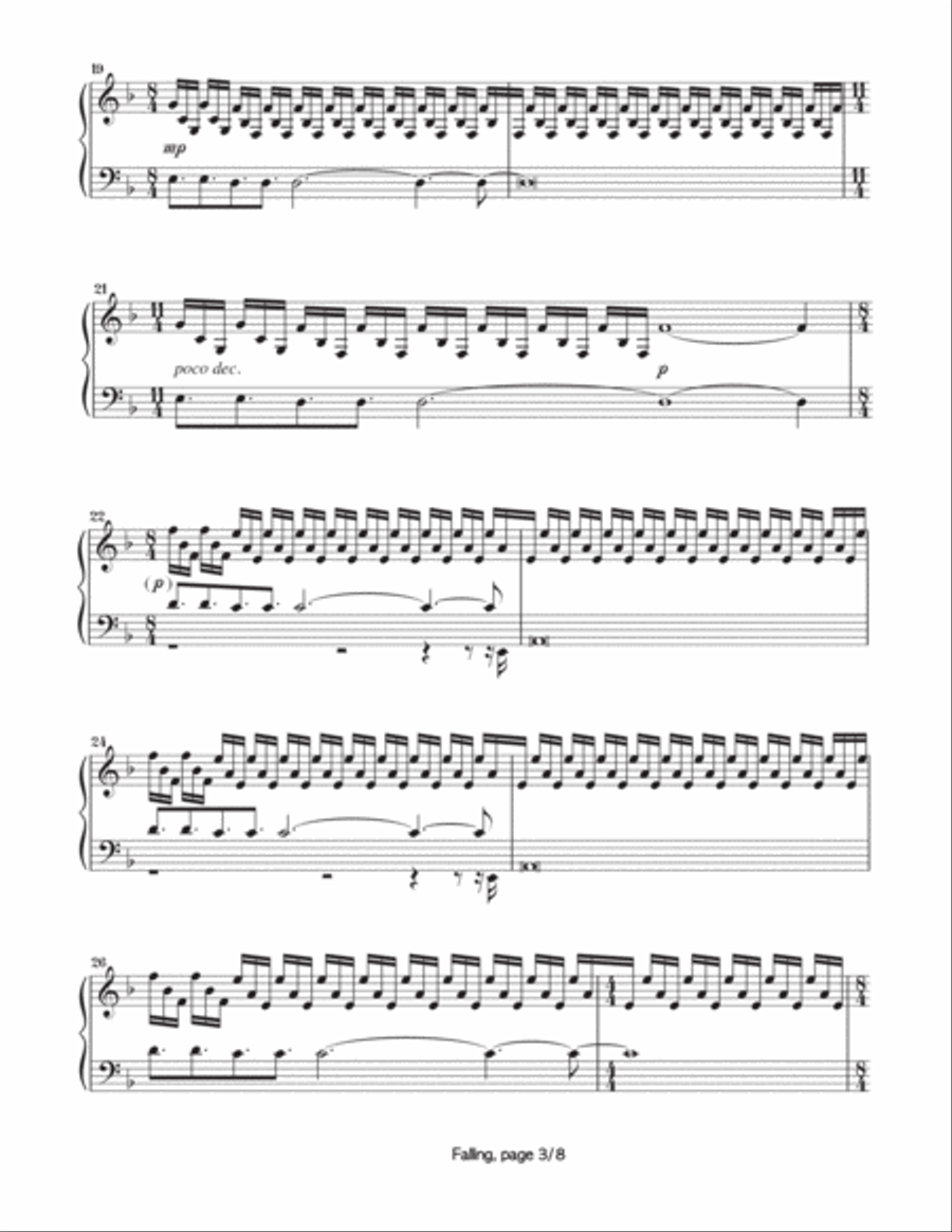 Falling Falling Piano Solo scores gallery preview page 4