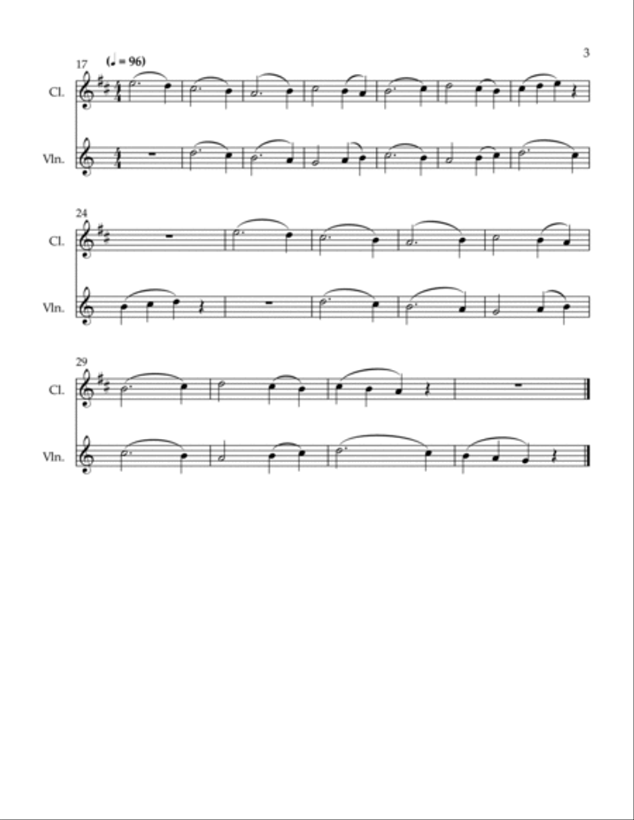 3 Conversations B-Flat Clarinet scores gallery preview page 3