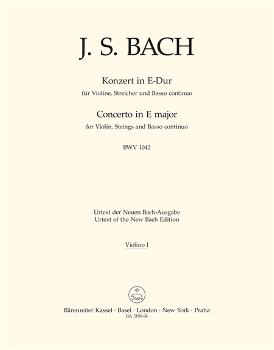 Concerto for Violin, Strings and Basso continuo E major BWV 1042 Violin Solo scores gallery preview page 1