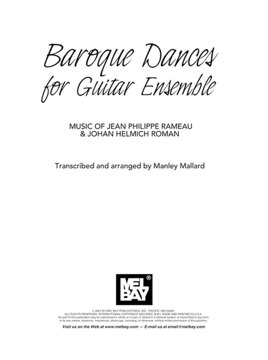 Baroque Dances for Guitar Ensemble