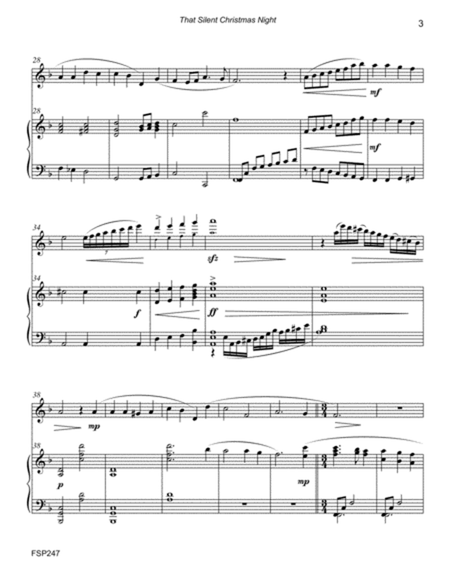 THAT SILENT CHRISTMAS NIGHT - Carol Medley for FLUTE SOLO with Piano Accompaniment image number null