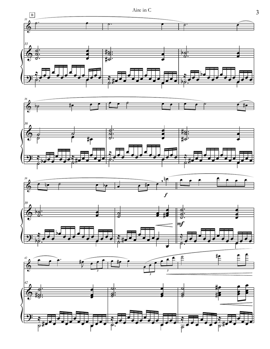 3 Aires for Flute and Piano Flute Solo scores gallery preview page 3