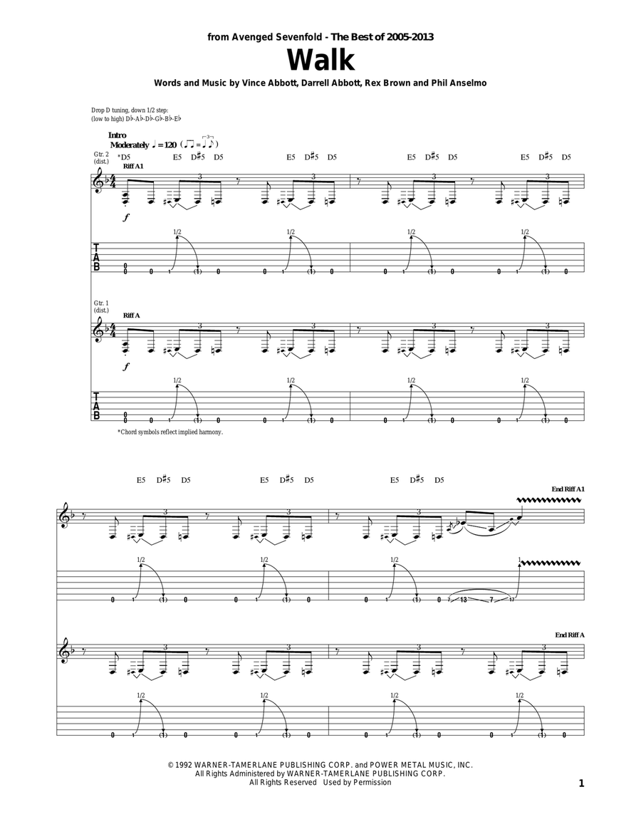 Walk Acoustic Guitar scores gallery preview page 1