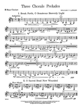 Three Chorale Preludes: B-flat Bass Clarinet