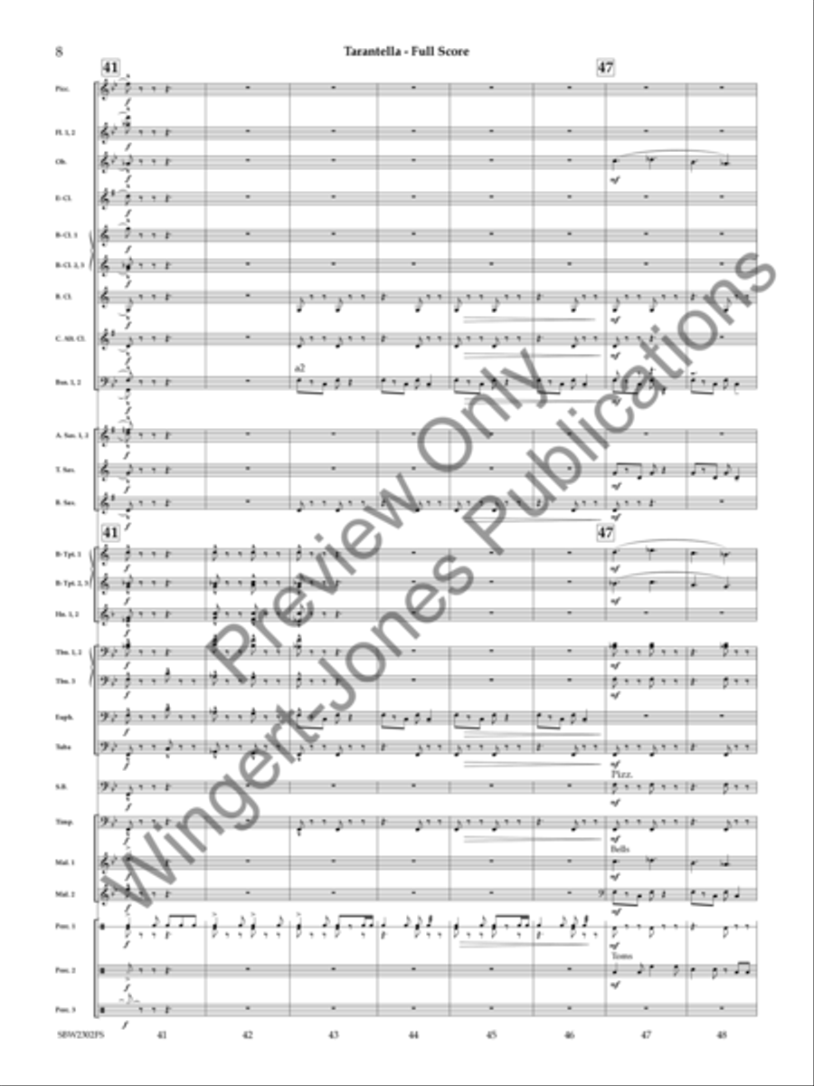 Tarantella Concert Band scores gallery preview page 9