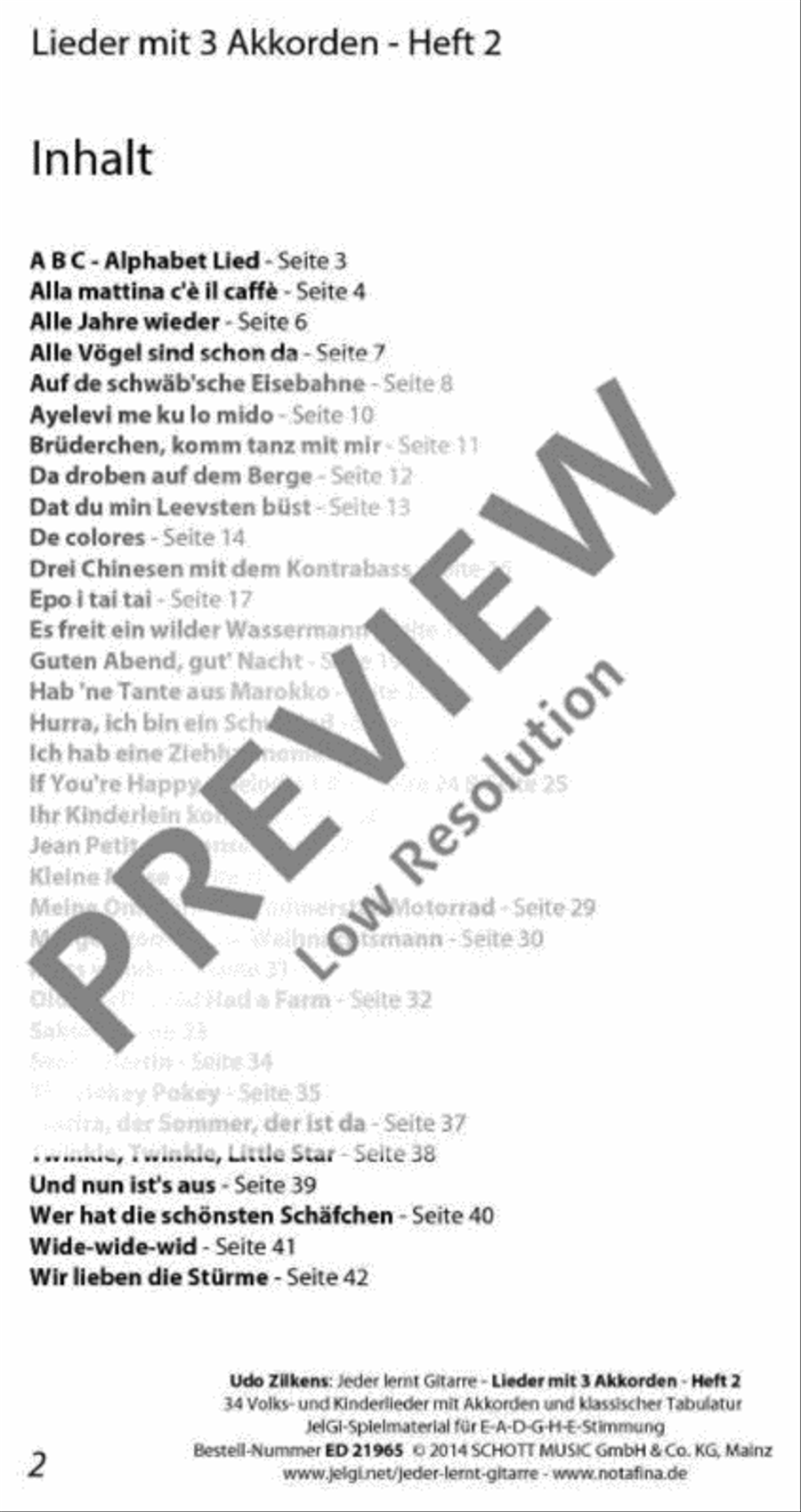 Jeder lernt Gitarre - Lieder mit 3 Akkorden Heft 2 Classical Guitar scores gallery preview page 3