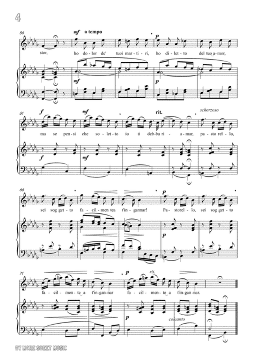 Pergolesi-Se tu m'ami in b flat minor,for Voice and Piano image number null