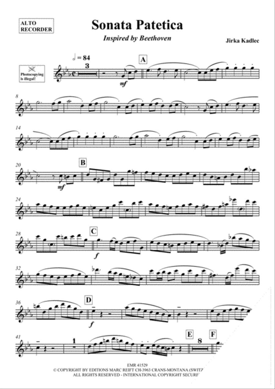 Sonata Patetica Alto Recorder scores gallery preview page 3