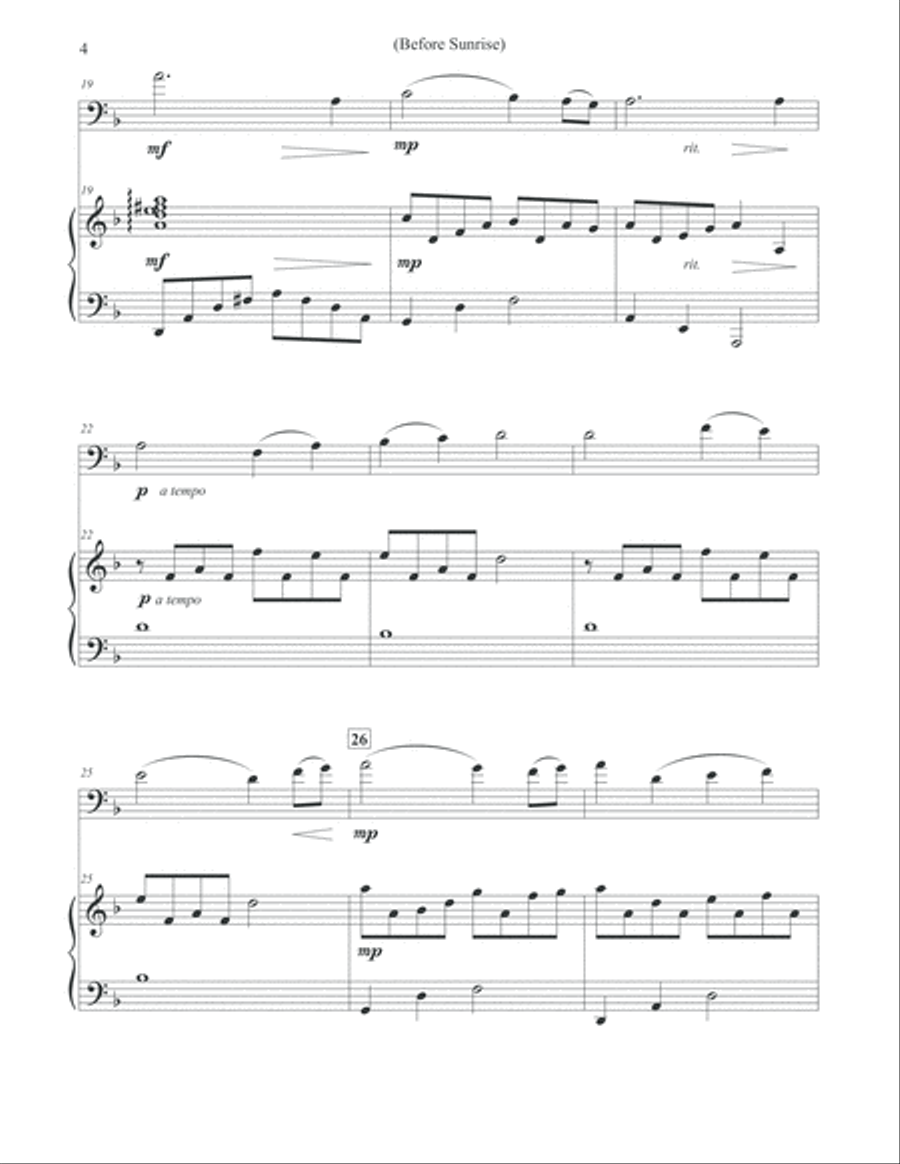 Before Sunrise - Cello & Piano Piano scores gallery preview page 4