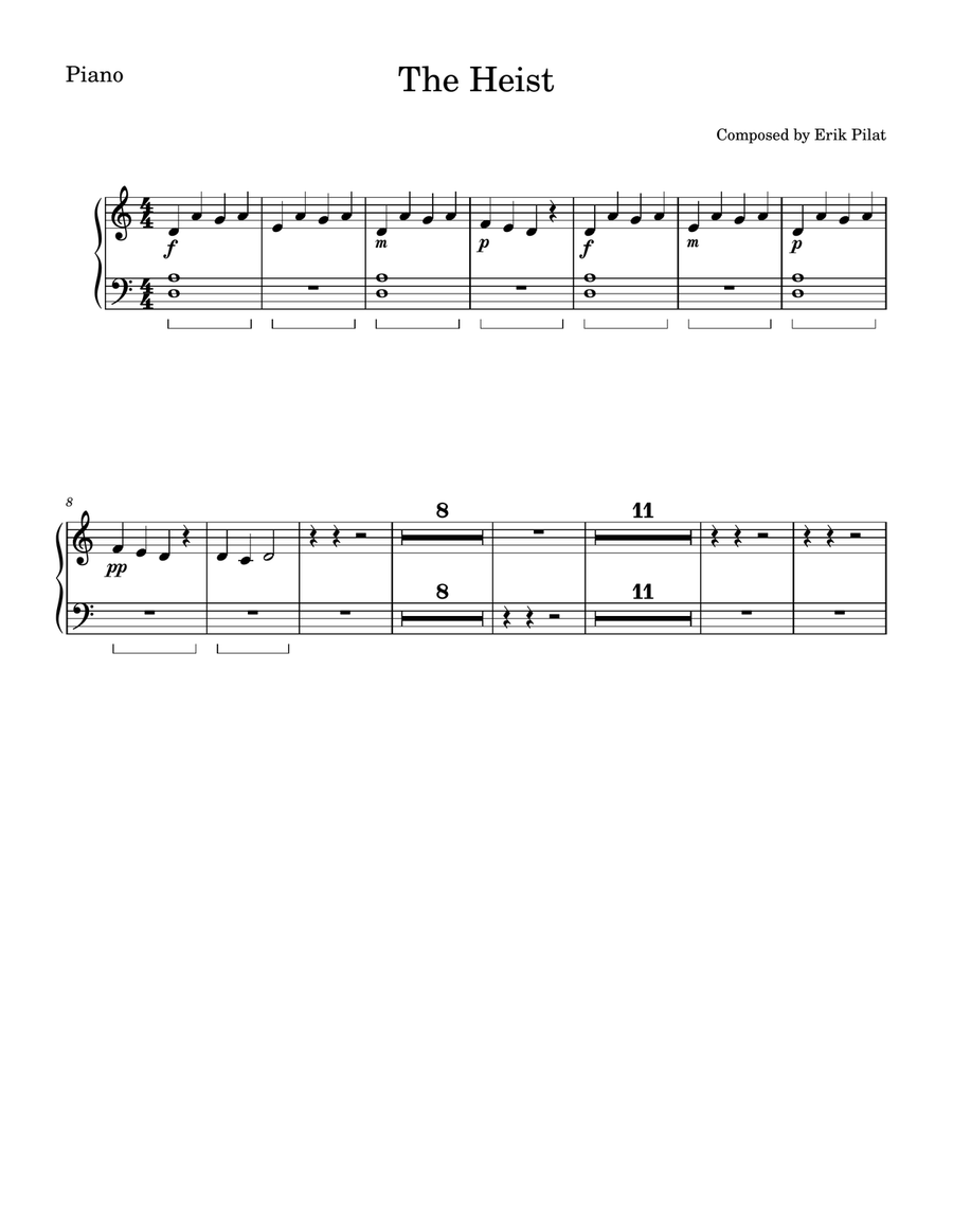The Heist The Heist Easy Piano scores gallery preview page 1