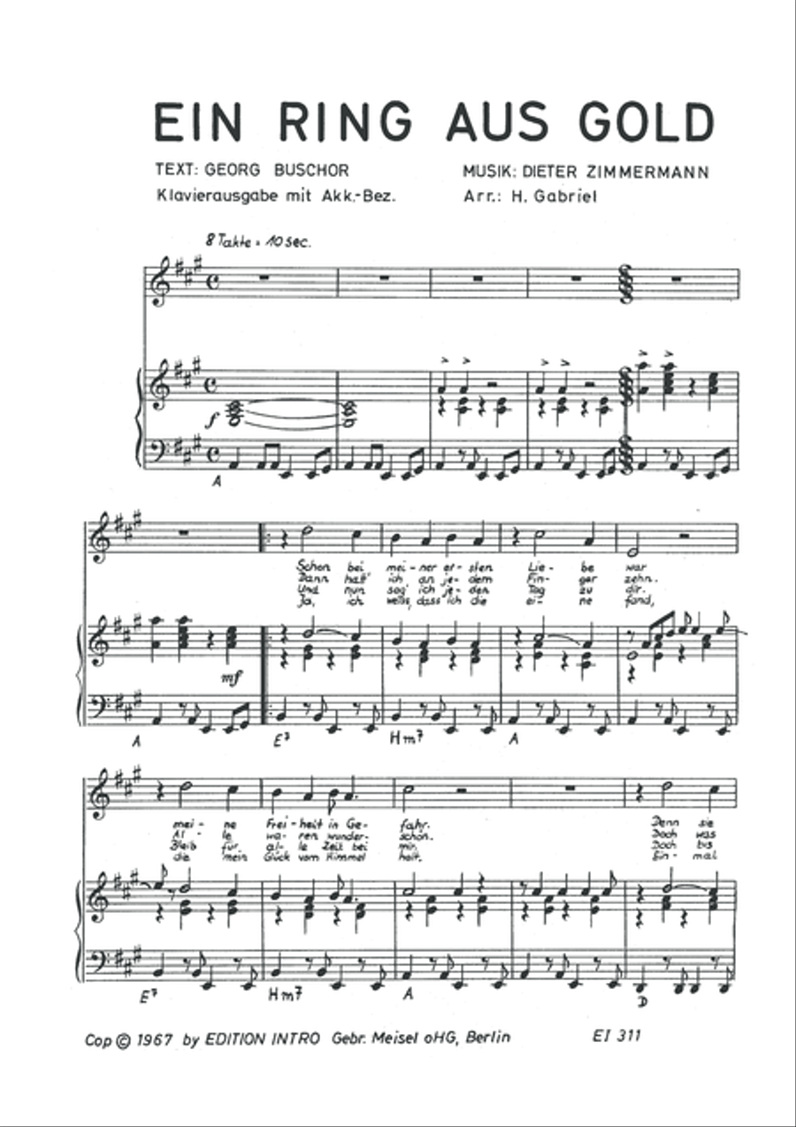 Ein Ring aus Gold Piano, Vocal scores gallery preview page 3