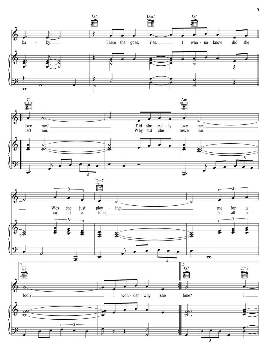 There Goes My Baby There Goes My Baby Piano, Vocal, Guitar scores gallery preview page 3