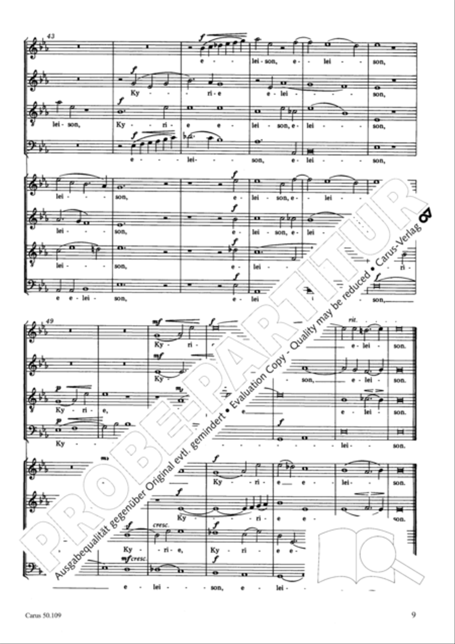 Mass in E flat major (Messe in Es) 4-Part scores gallery preview page 10