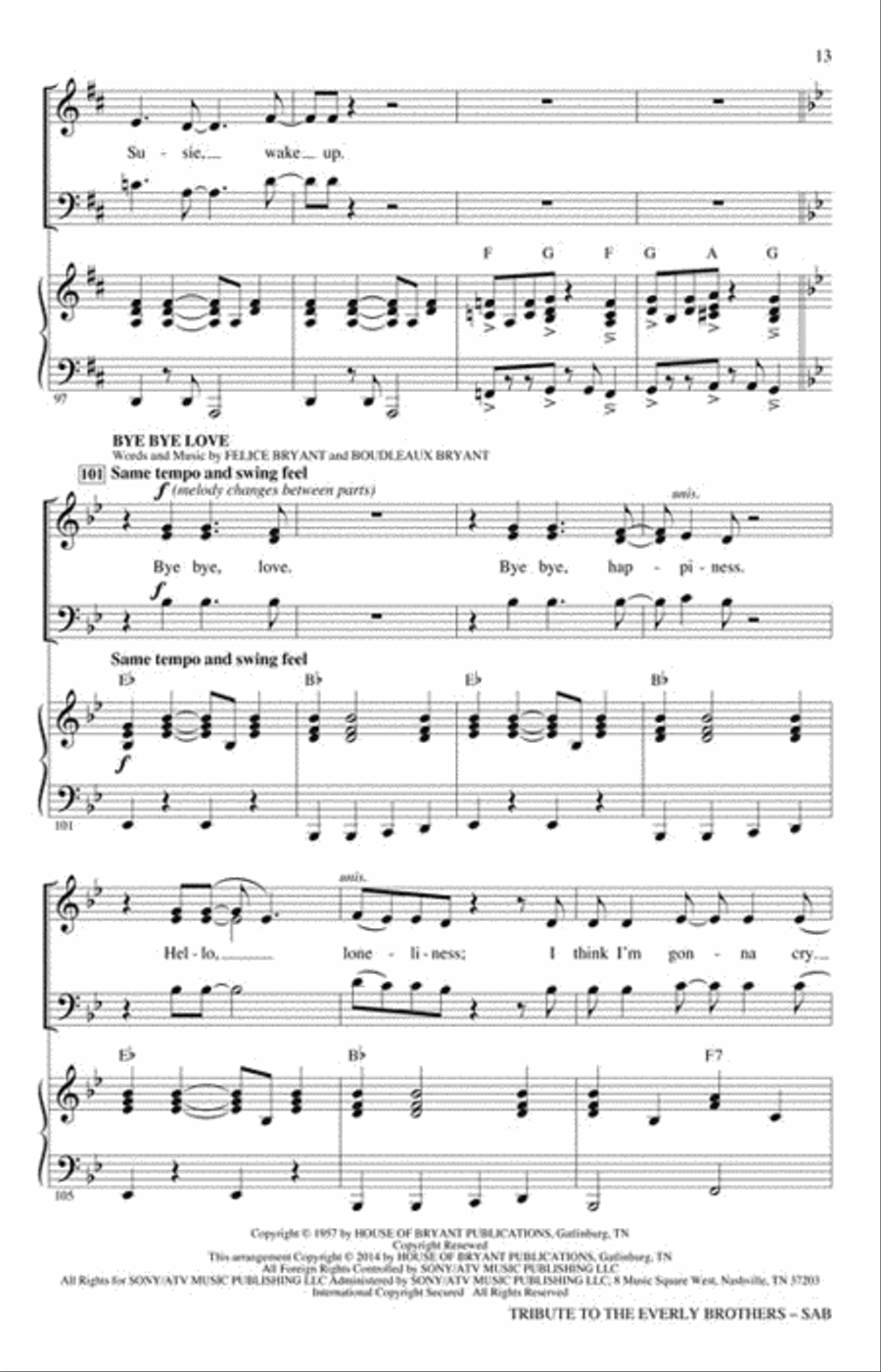 Tribute to the Everly Brothers 3-Part scores gallery preview page 6