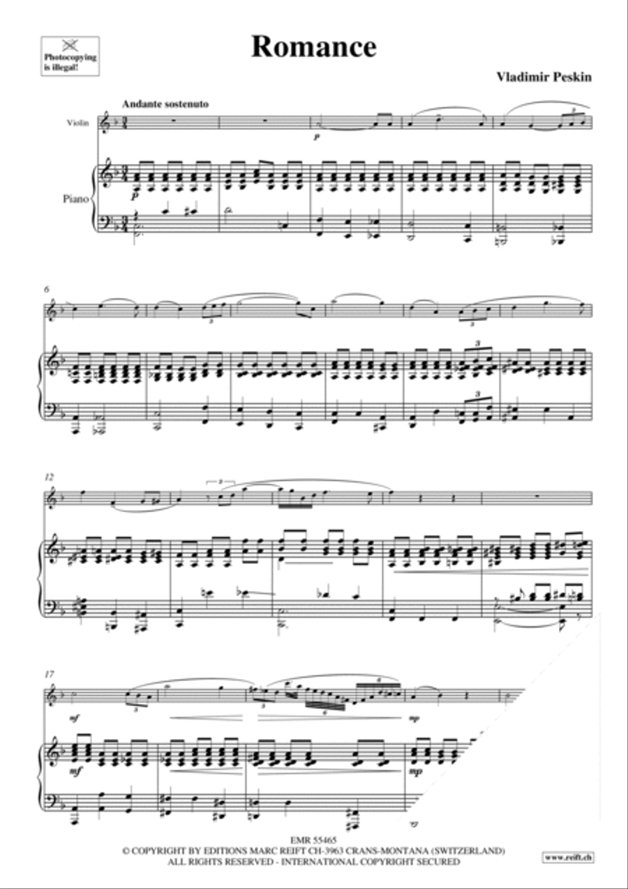 Romance Violin Solo scores gallery preview page 3