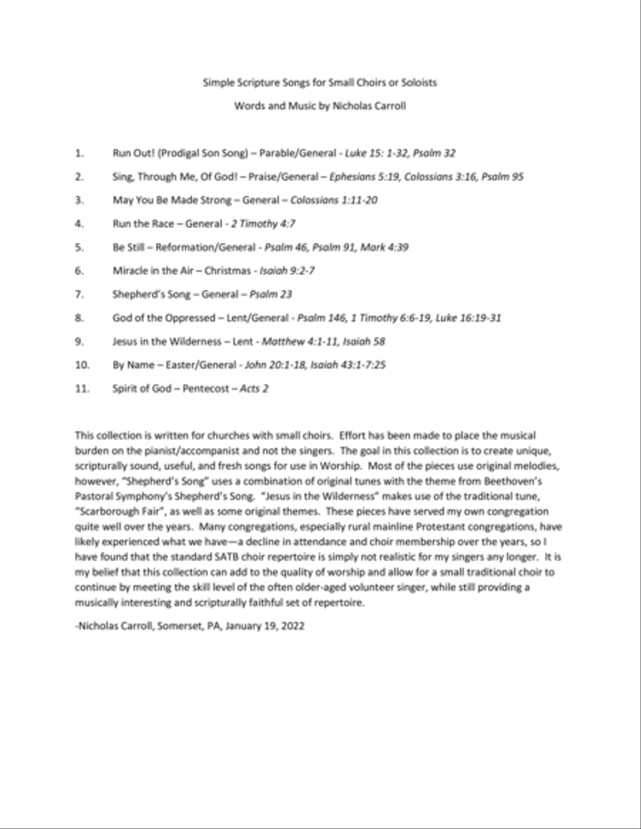 Scripture Songs for Small Choirs Voice scores gallery preview page 2