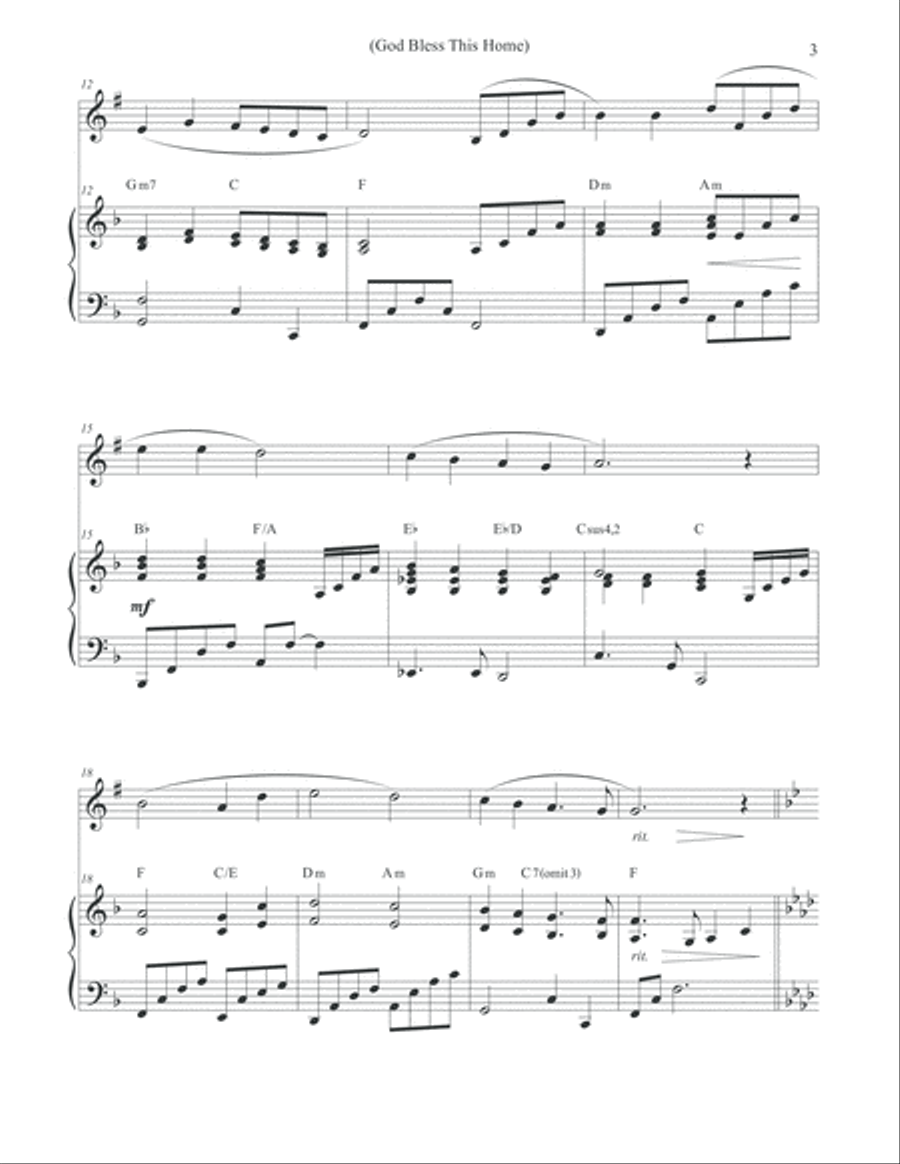 God Bless This Home (Song of Blessing) Trumpet & Piano God Bless This Home (Song of Blessing) Trumpet & Piano Trumpet Solo scores gallery preview page 3