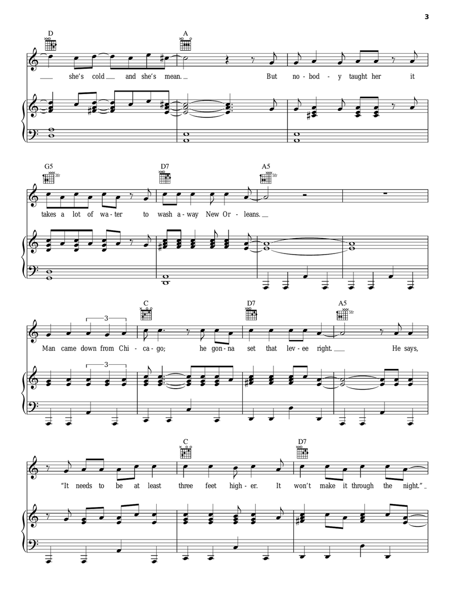 Hurricane Hurricane Piano, Vocal, Guitar scores gallery preview page 3