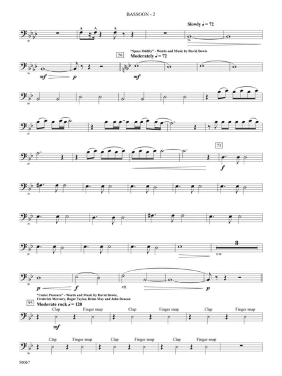 David Bowie: The Hits: Bassoon Concert Band scores gallery preview page 2