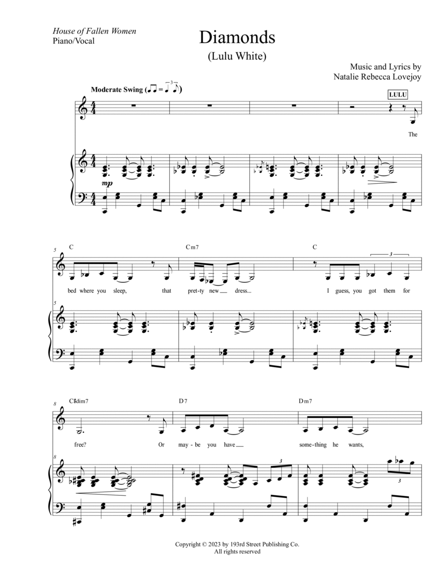 Diamonds Piano, Vocal, Guitar scores gallery preview page 1