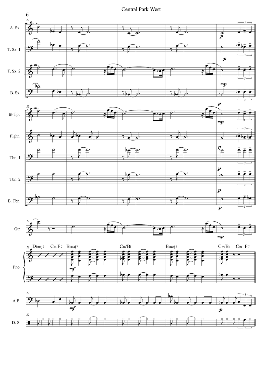 Central Park West by John Coltrane Jazz Ensemble - Digital Sheet Music page 6