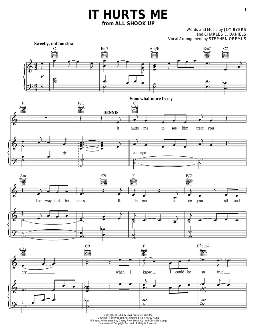 It Hurts Me Acoustic Guitar scores gallery preview page 1
