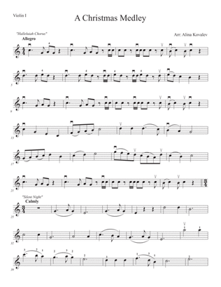 A Christmas Medley for 3 Violins (Violin 1)