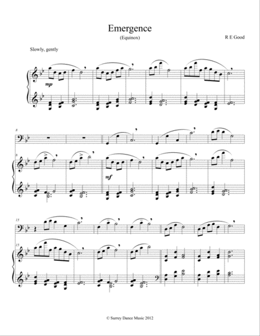 Emergence (Equinox) Piano scores gallery preview page 1