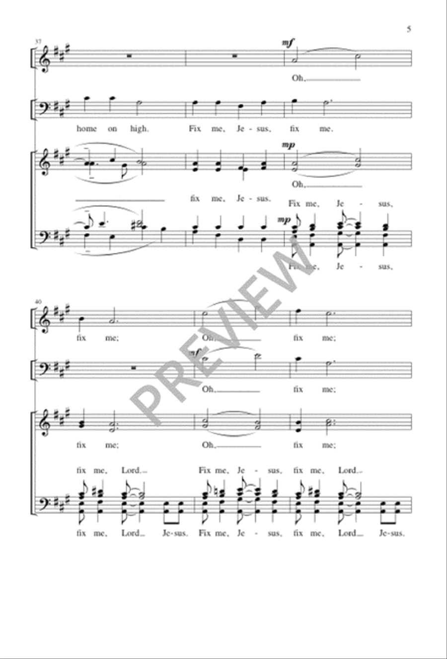 Fix Me, Jesus Fix Me, Jesus Choir scores gallery preview page 5