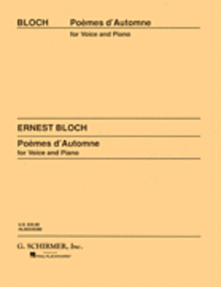 Poemes d'automme by Ernest Bloch Voice - Sheet Music