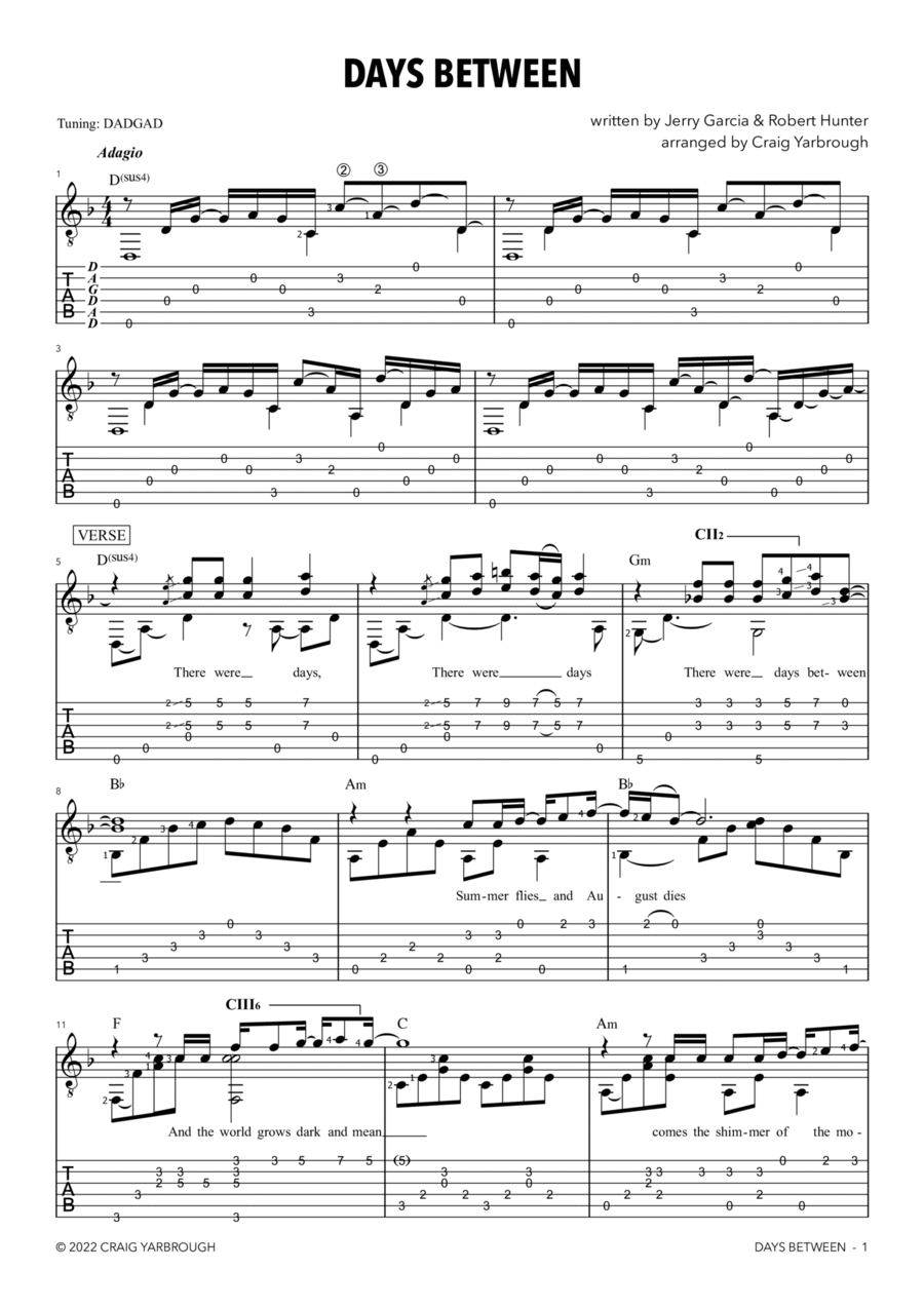 Days Between Acoustic Guitar scores gallery preview page 1