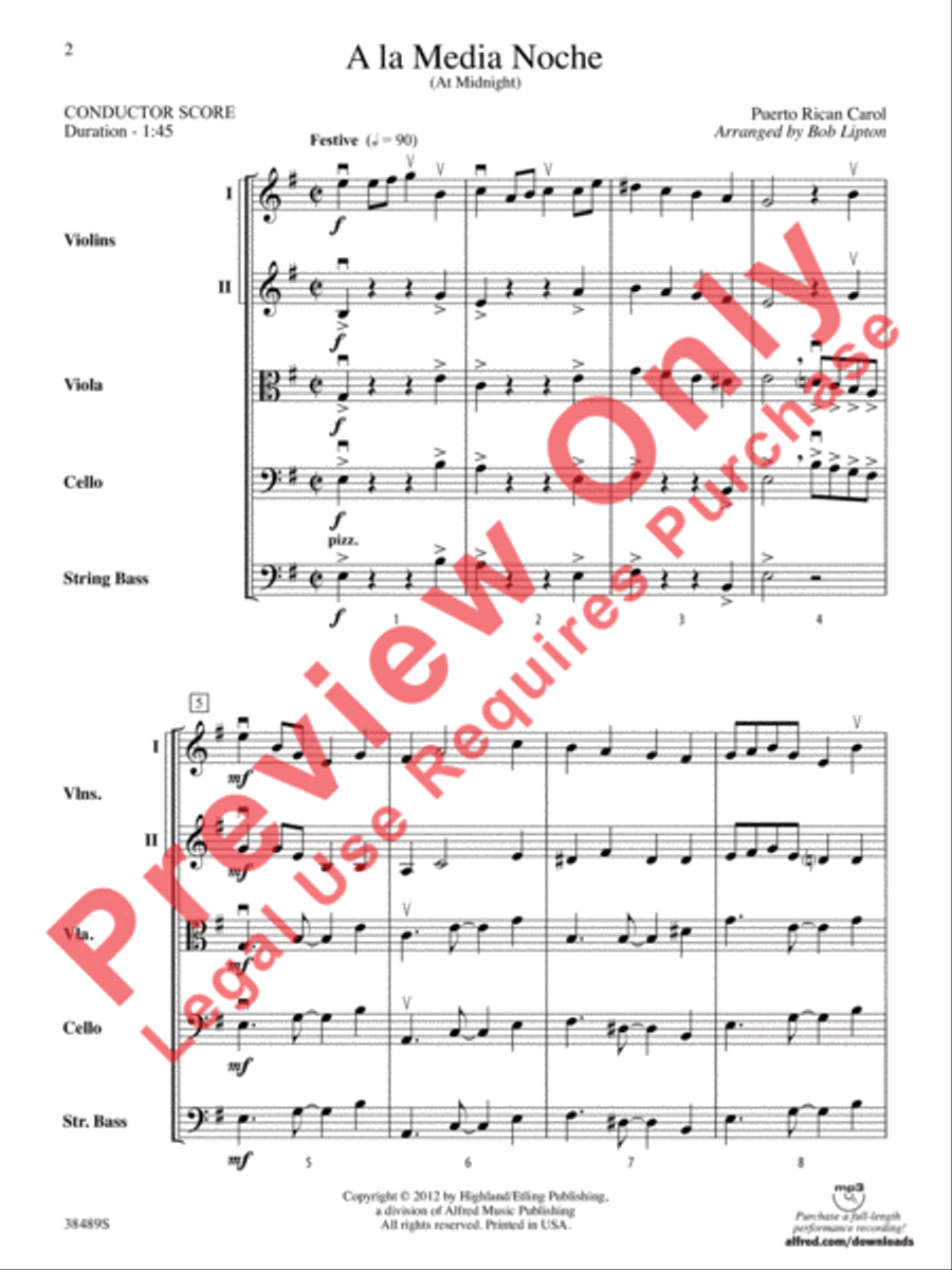 A la Media Noche A la Media Noche String Orchestra scores gallery preview page 3