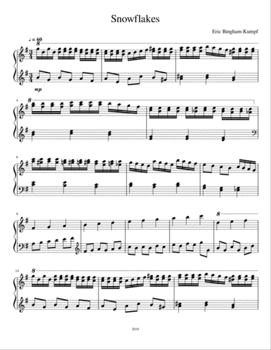 Snowflakes Snowflakes Piano Solo scores gallery preview page 1
