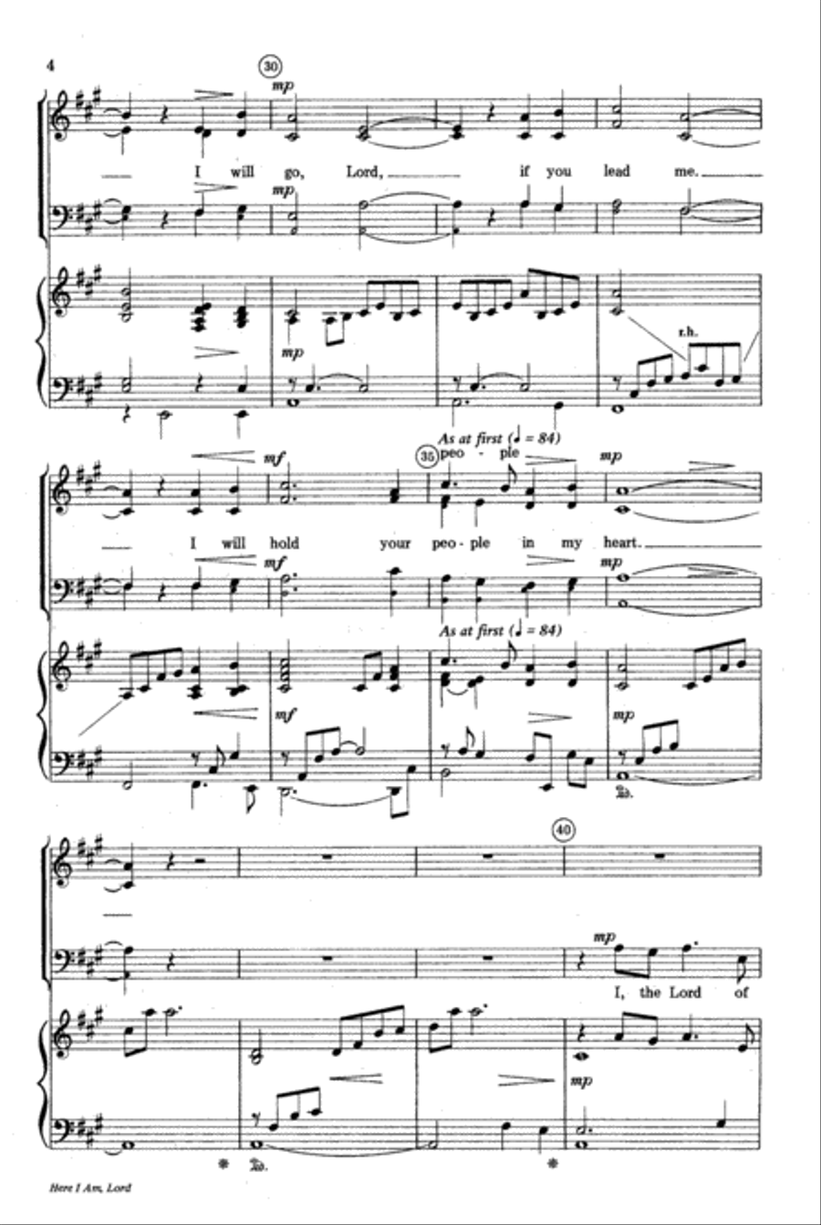 Here I Am, Lord 3-Part scores gallery preview page 5