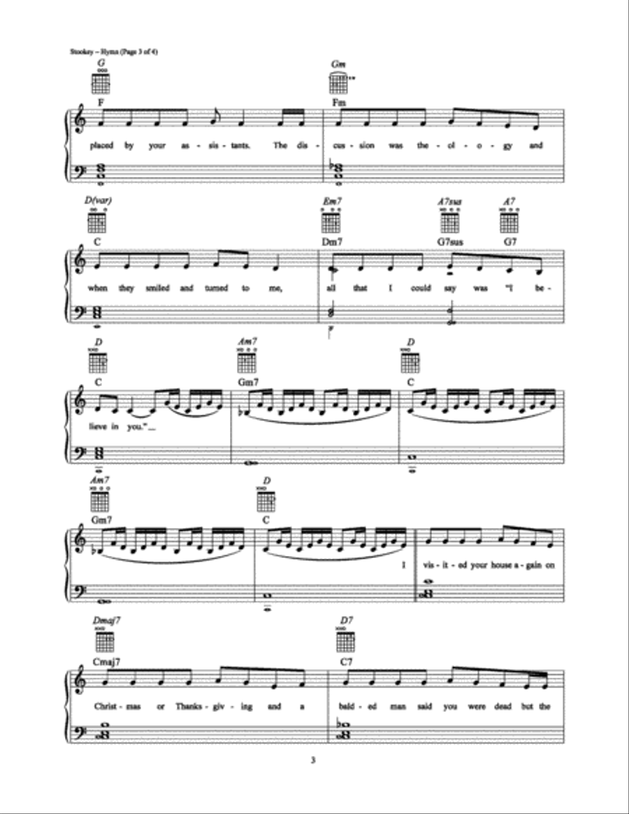 Hymn Piano, Vocal, Guitar scores gallery preview page 3