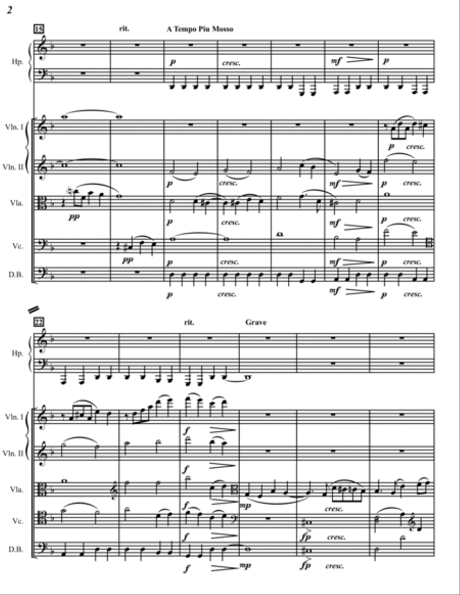 Come, Darkness for Strings and Harp String Orchestra scores gallery preview page 3
