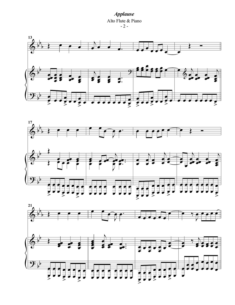Applause Applause Flute Solo scores gallery preview page 2