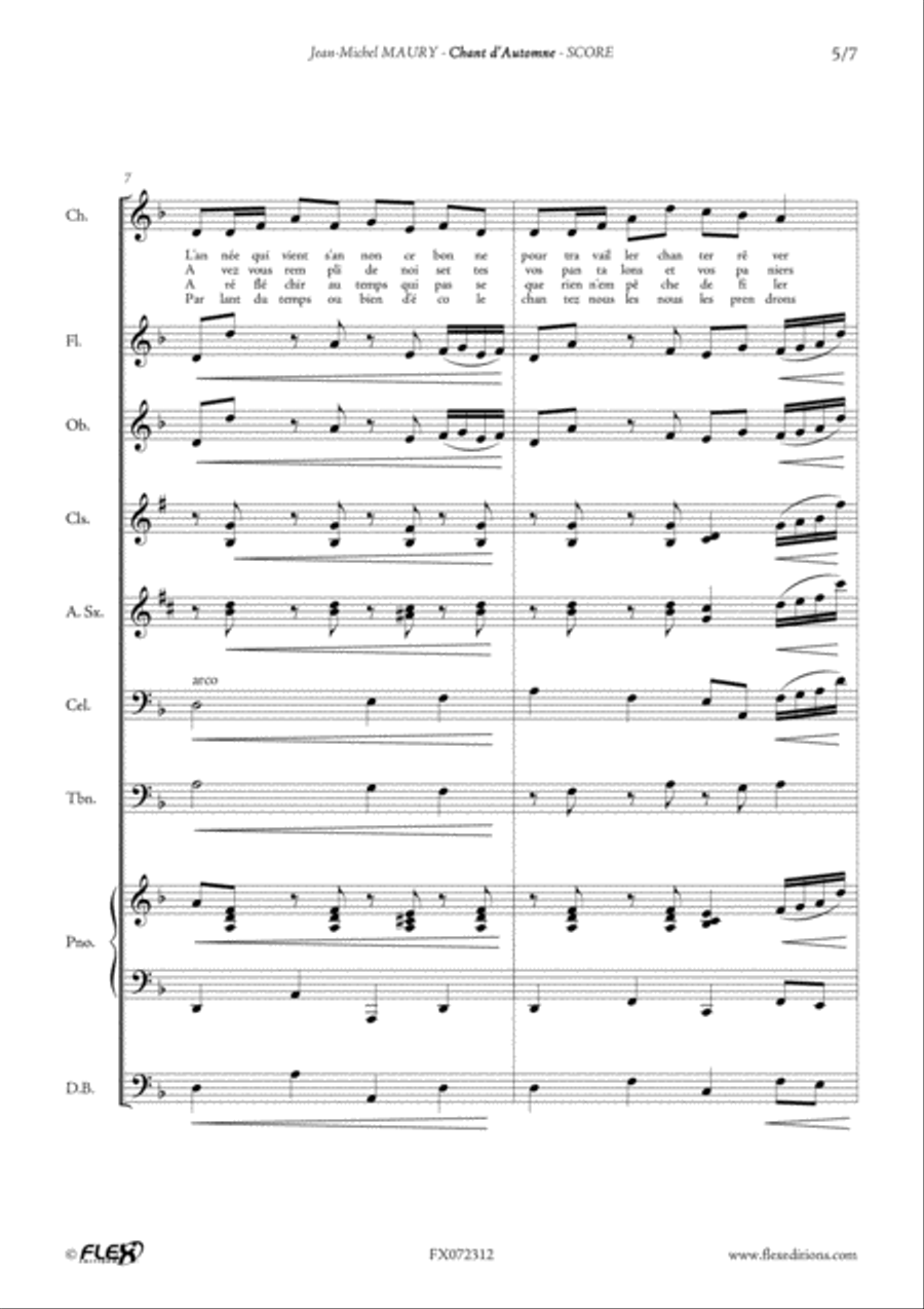 Chant d'Automne Children's Choir scores gallery preview page 5
