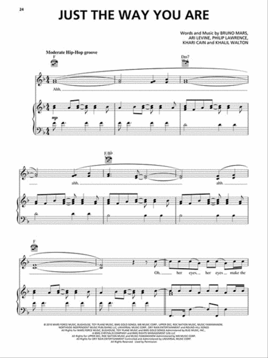 Bruno Mars Bruno Mars Piano, Vocal, Guitar scores gallery preview page 3