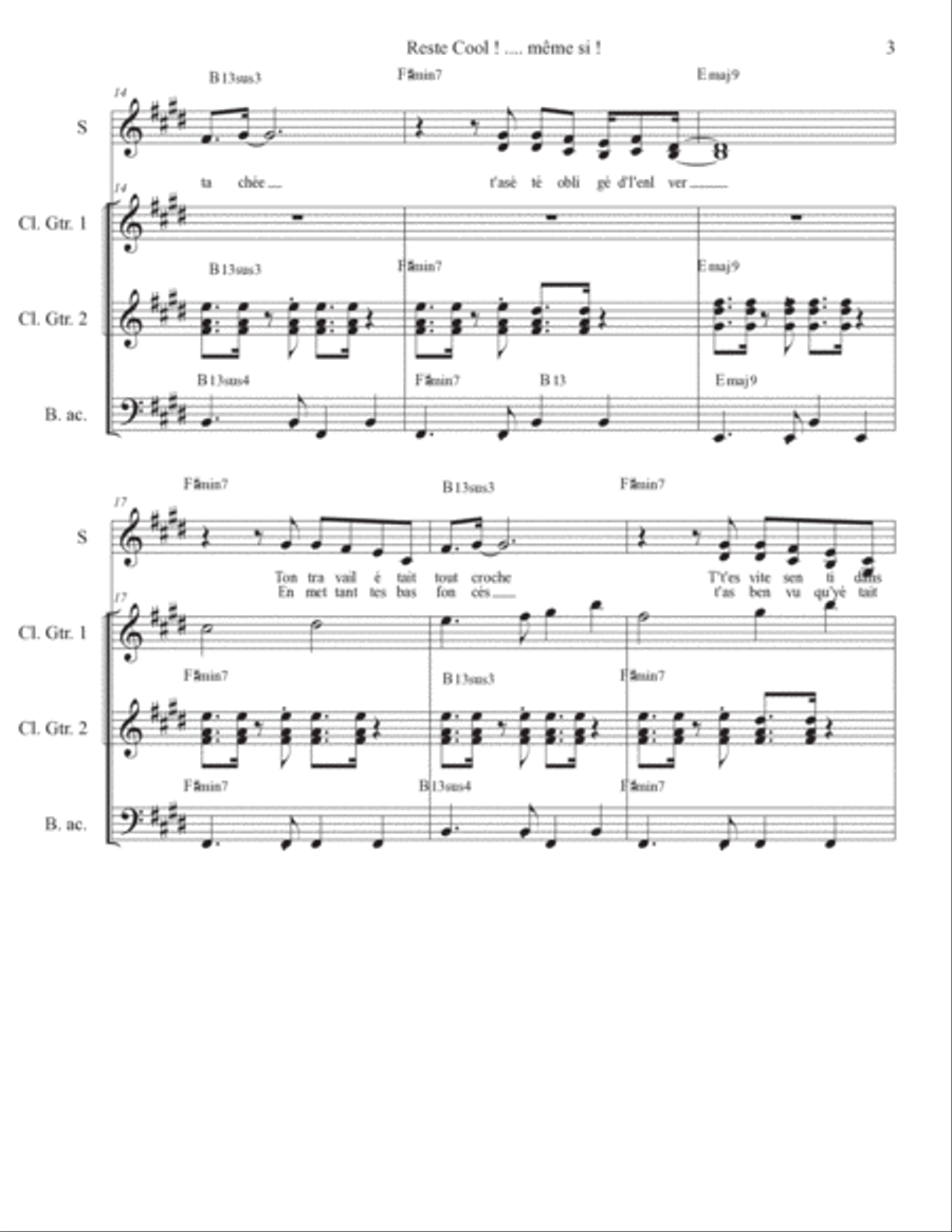 Reste cool, même si ! Reste cool, même si ! Electric Guitar scores gallery preview page 3