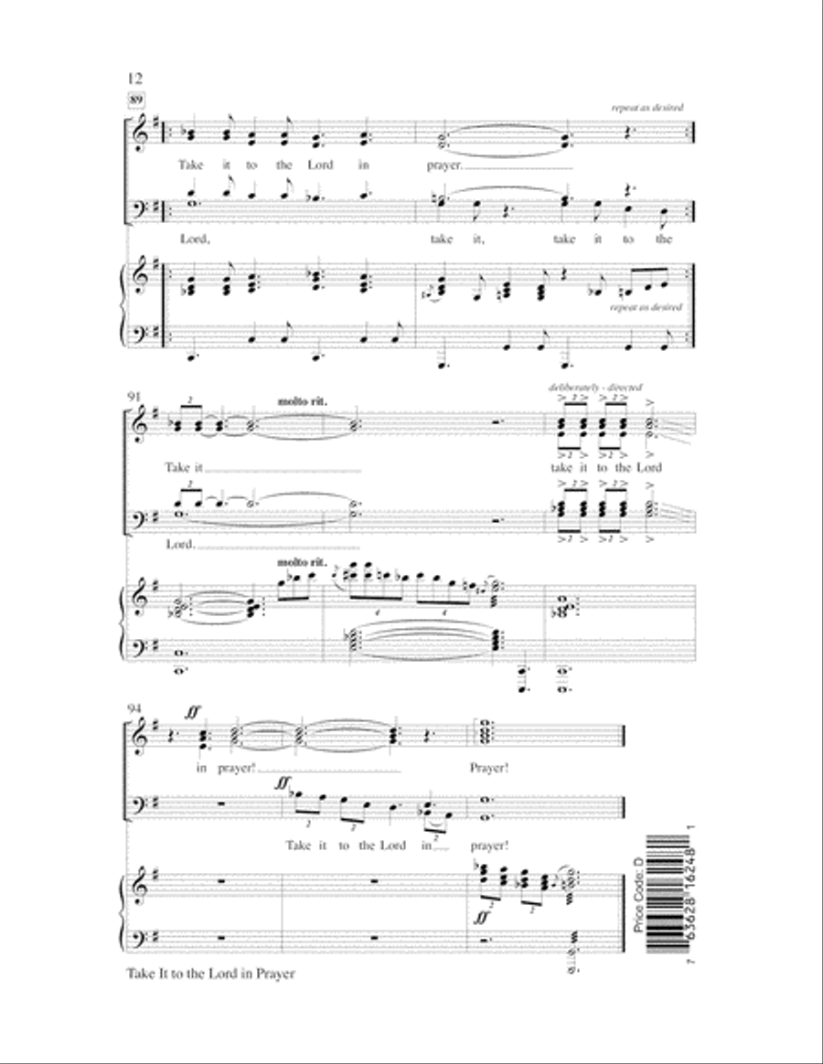 Take It to the Lord In Prayer Choir scores gallery preview page 12