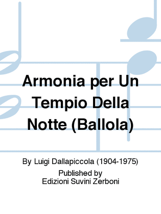Book cover for Armonia per Un Tempio Della Notte (Ballola)
